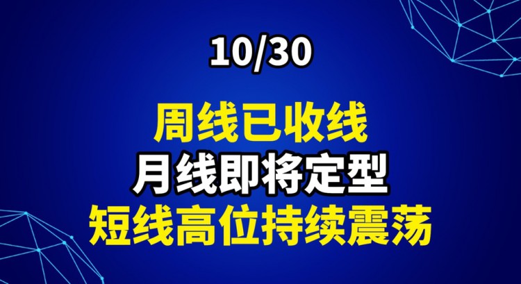 [交易公子扶苏]10/30周k已经收线，月线即将定型，短期高位持续波动