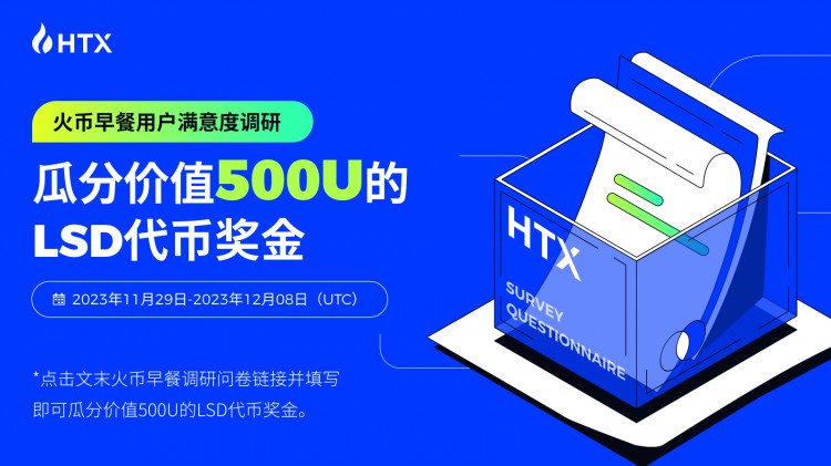 [火币早餐]火币早餐用户满意度调研 瓜分500U的LSD代币奖金