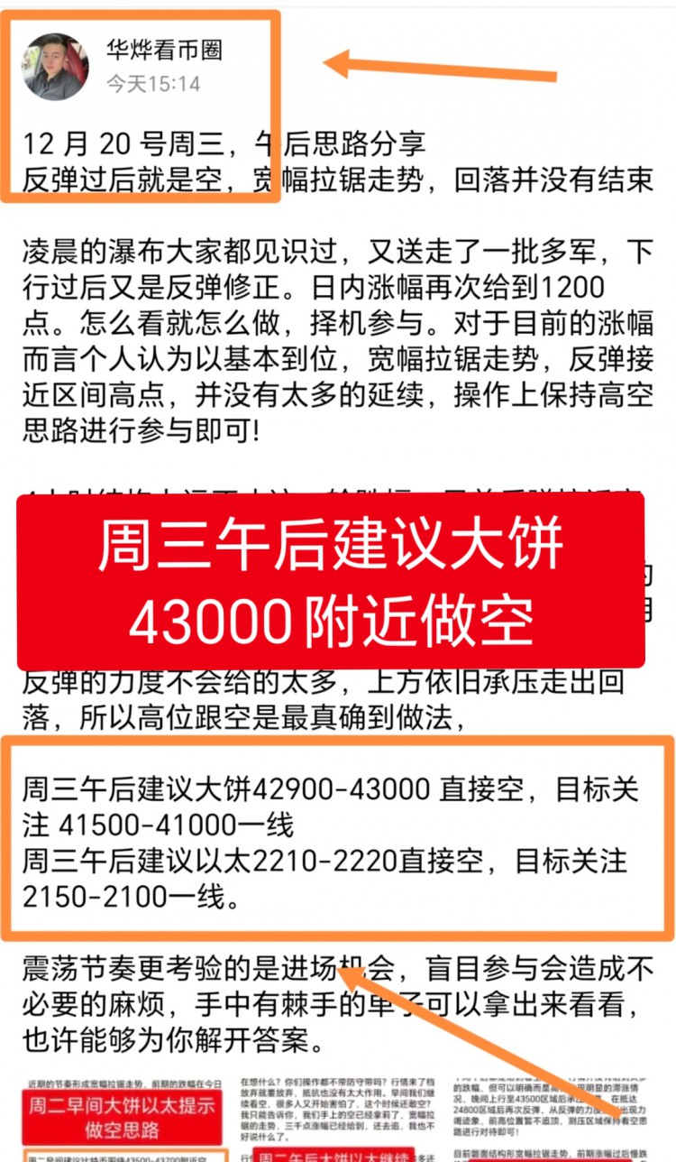 [华烨看币圈]反弹动能不足，上方压力较强，晚间继续空