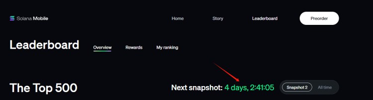 Solana二代手机：下一次快照，还有4天。